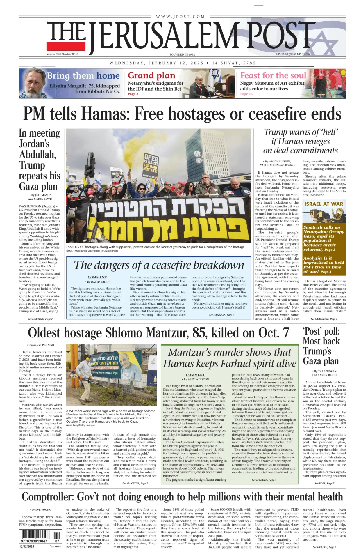 Prima-pagina-the jerusalem post-edizione-di-oggi-12-02-2025